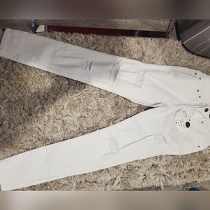 White skinny shredded jeans size 5 nwt